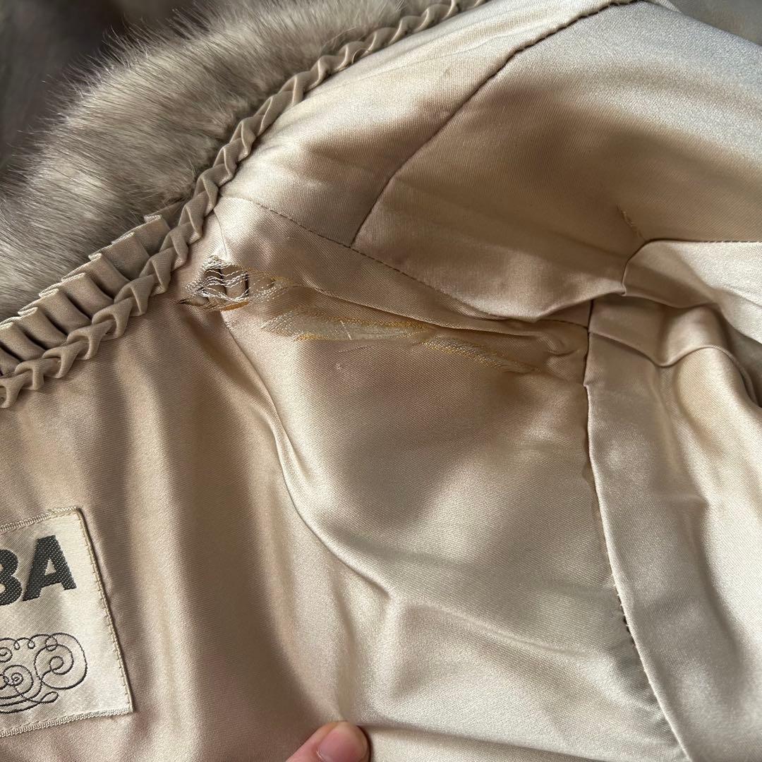 d*2様 EMBA サファイアミンク 毛皮コート グレー 裏地ダメージ 13号