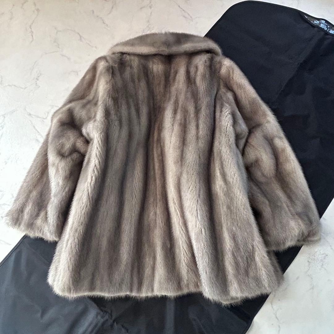d*2様 EMBA サファイアミンク 毛皮コート グレー 裏地ダメージ 13号