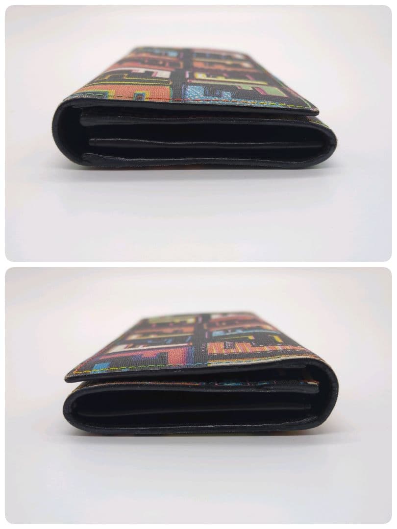 【人気モデル・美品】フェンディ☆ズッカ 長財布 二つ折り PVC マルチカラー