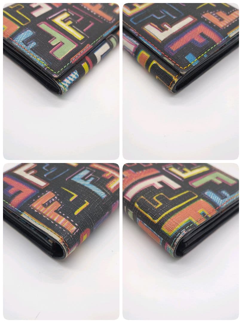 【人気モデル・美品】フェンディ☆ズッカ 長財布 二つ折り PVC マルチカラー