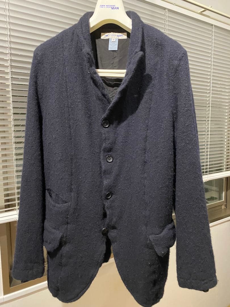 マ*蔵様 COMME des GARÇONS SHIRT ネイビー 縮絨ジャケッ