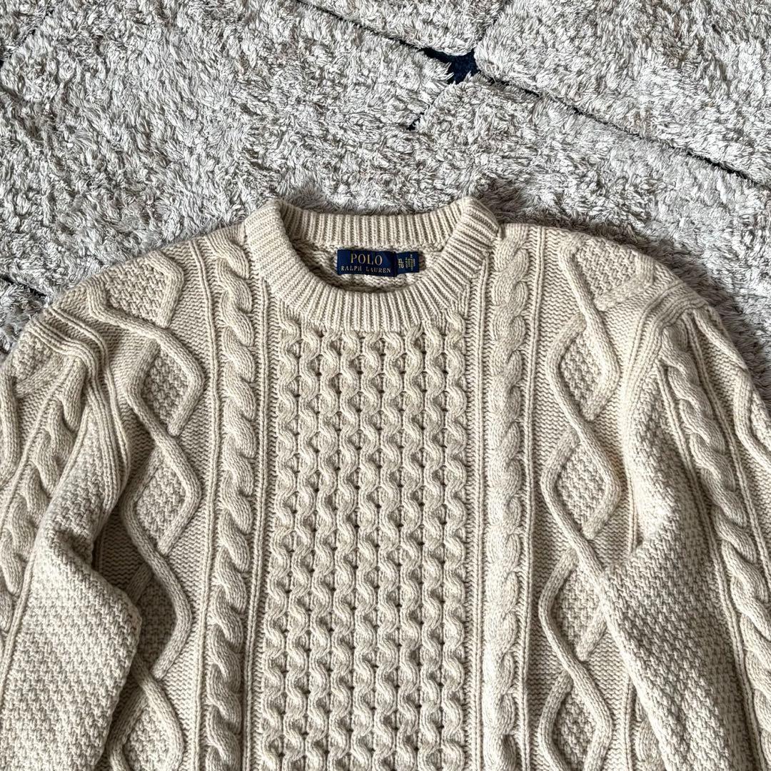 【美品✨】XL ポロラルフローレン　ケーブルニット　アランニット　カシミヤ