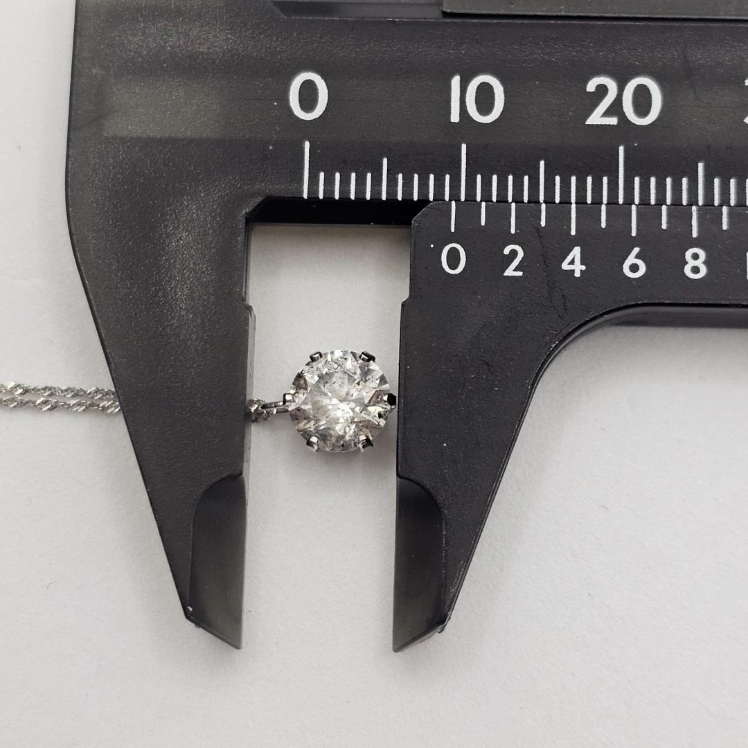 大粒 1.3ct 天然ダイヤモンド ネックレス Pt900 1粒ダイヤ