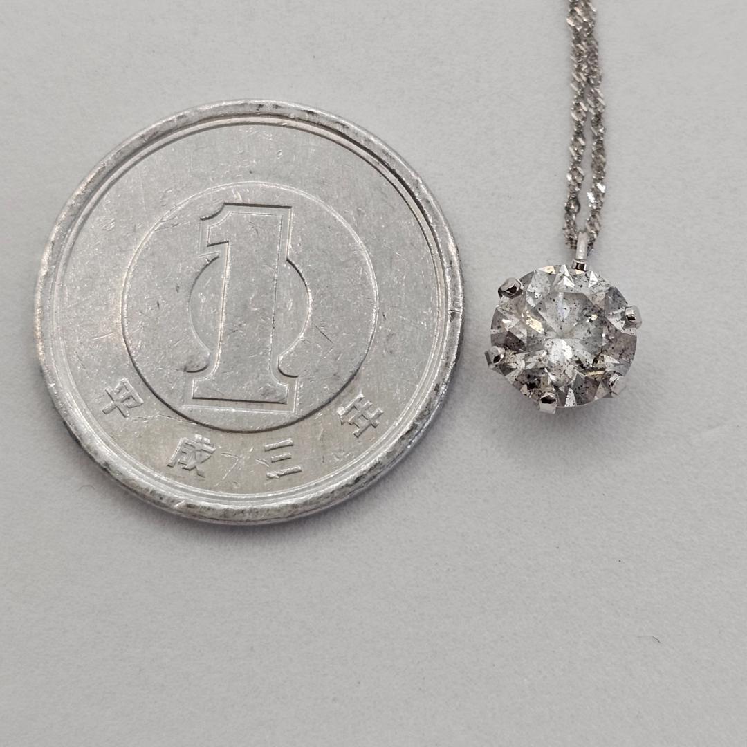 大粒 1.3ct 天然ダイヤモンド ネックレス Pt900 1粒ダイヤ