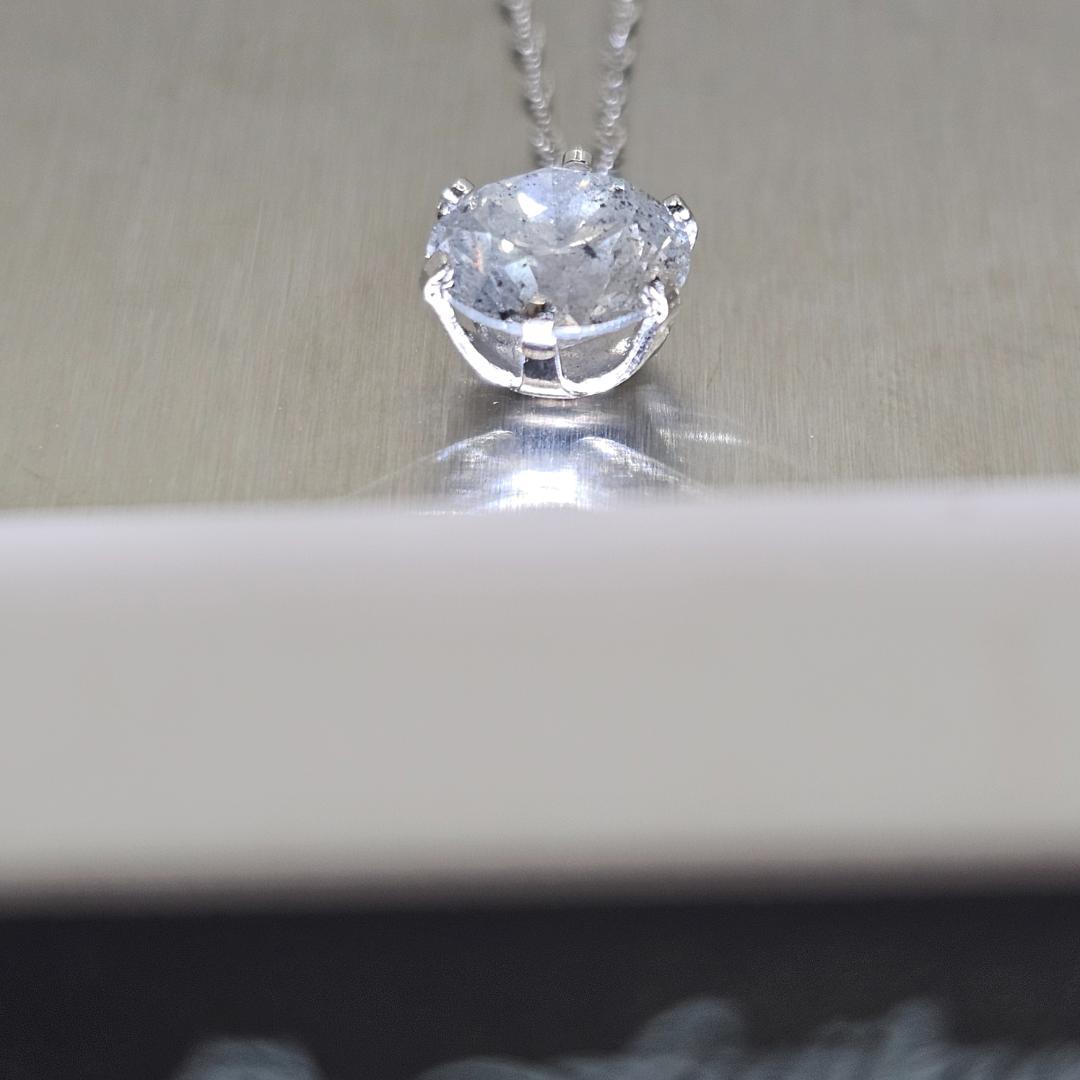 大粒 1.3ct 天然ダイヤモンド ネックレス Pt900 1粒ダイヤ