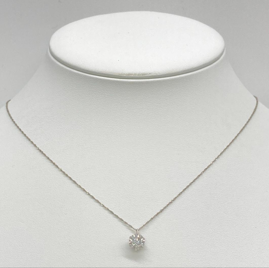 大粒 1.3ct 天然ダイヤモンド ネックレス Pt900 1粒ダイヤ