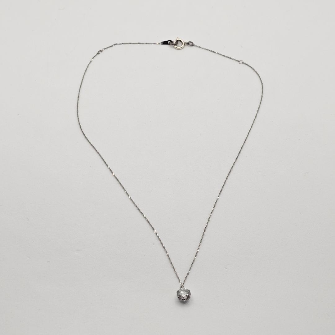 大粒 1.3ct 天然ダイヤモンド ネックレス Pt900 1粒ダイヤ
