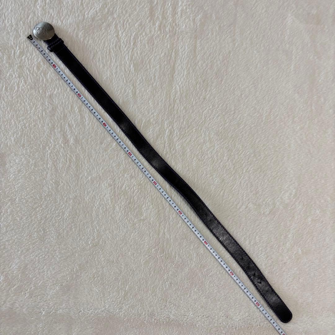 ヴィヴィアンウエストウッド オーブバックル レザーベルト 男女兼用 黒×パープル