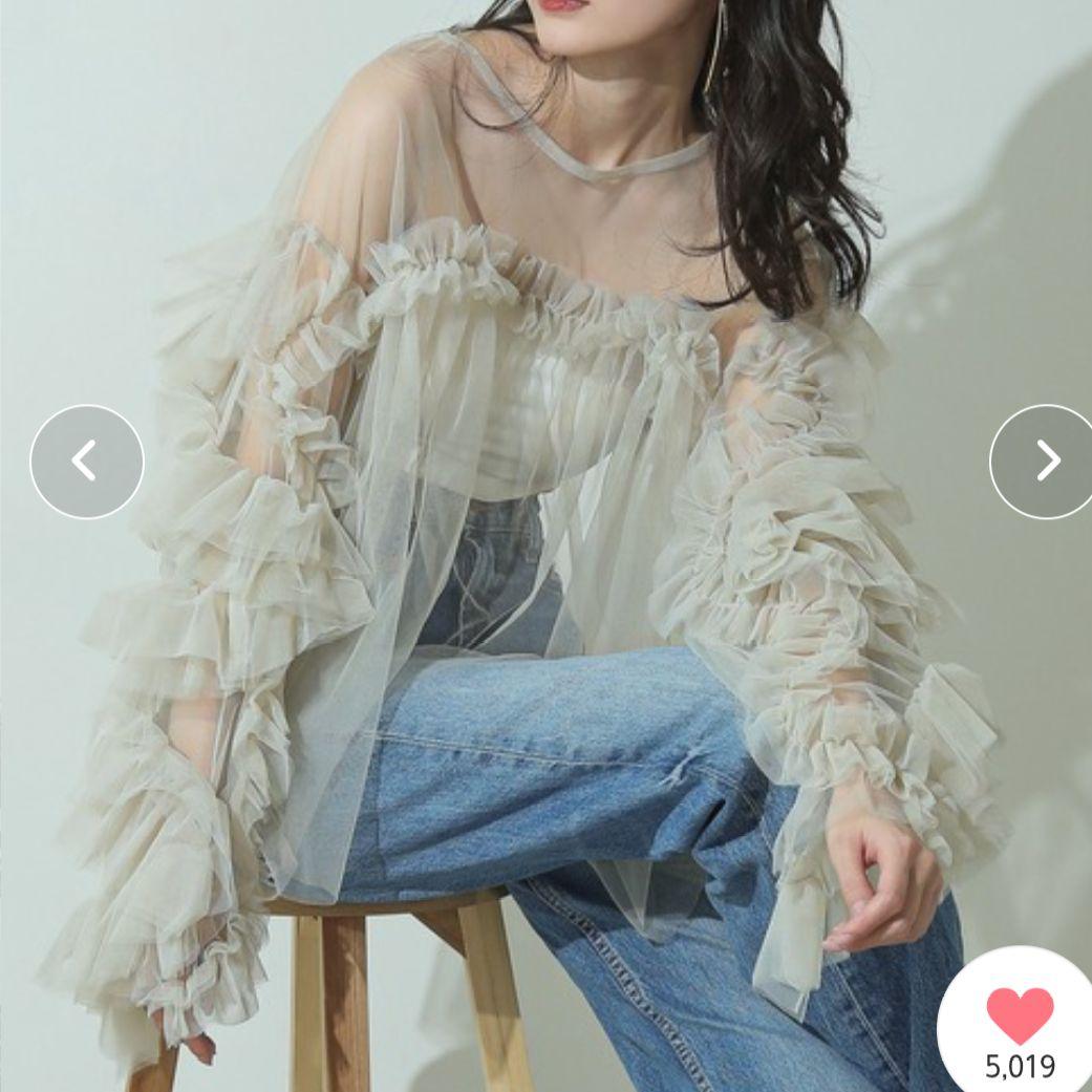 【kana / ANDRESD】 デコラティブチュールトップス フリル 結婚式