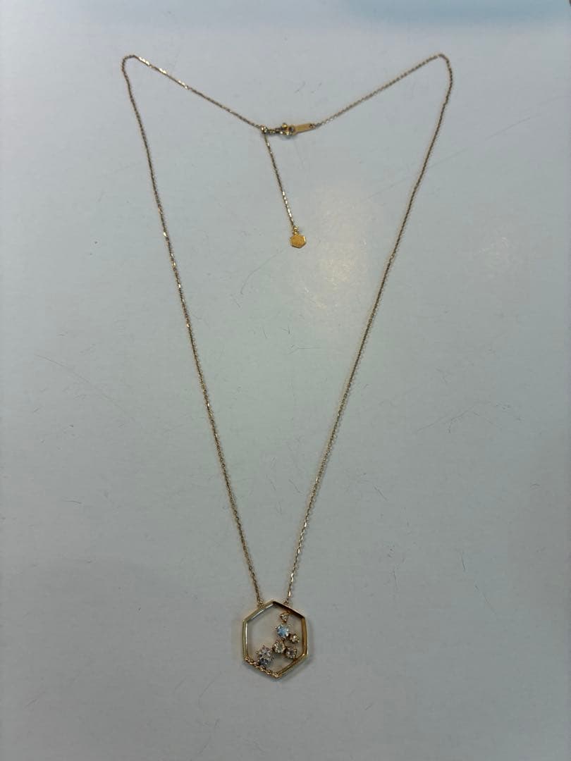 ☆美品☆4°C K10 天然石付ロングネックレス2019限定　54cm