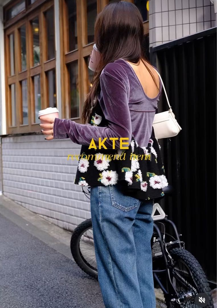 AKTE ボアキャミソール ブラック