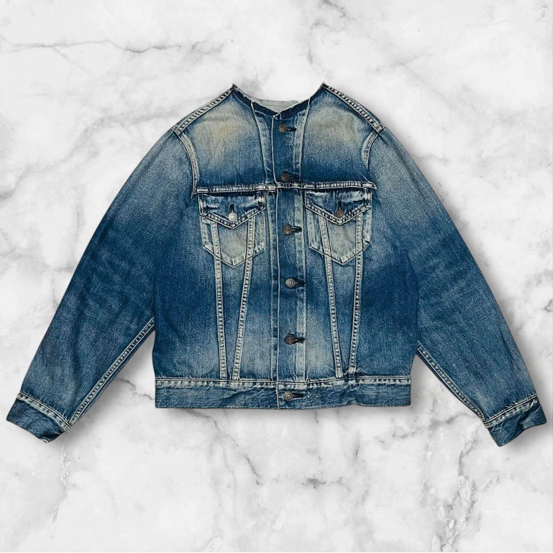 美品✨　Whim Gazette ノーカラー デニムGジャン　ジャケット