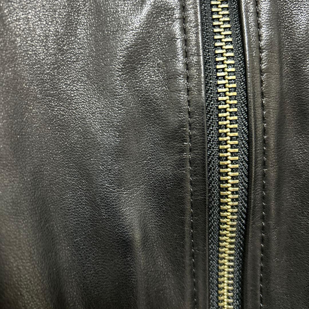 確認用です。 レザー ジャンパー 黒 ニット襟