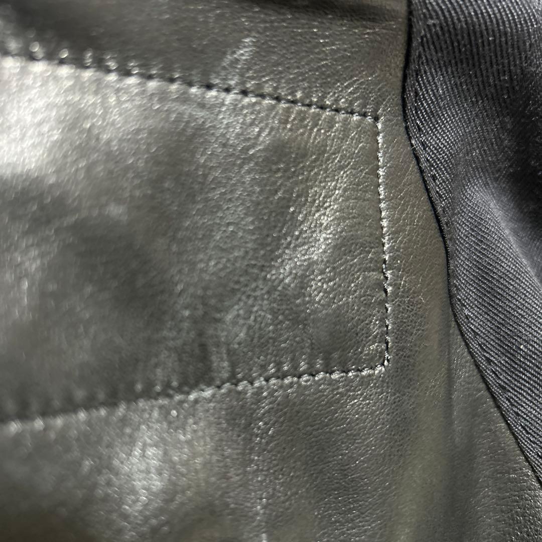 確認用です。 レザー ジャンパー 黒 ニット襟