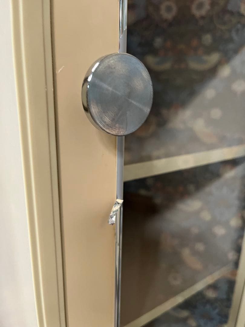 アーチ型 食器棚 飾り棚 小ぶり スリム 白 ホワイト 水屋 当時物 昭和レトロ