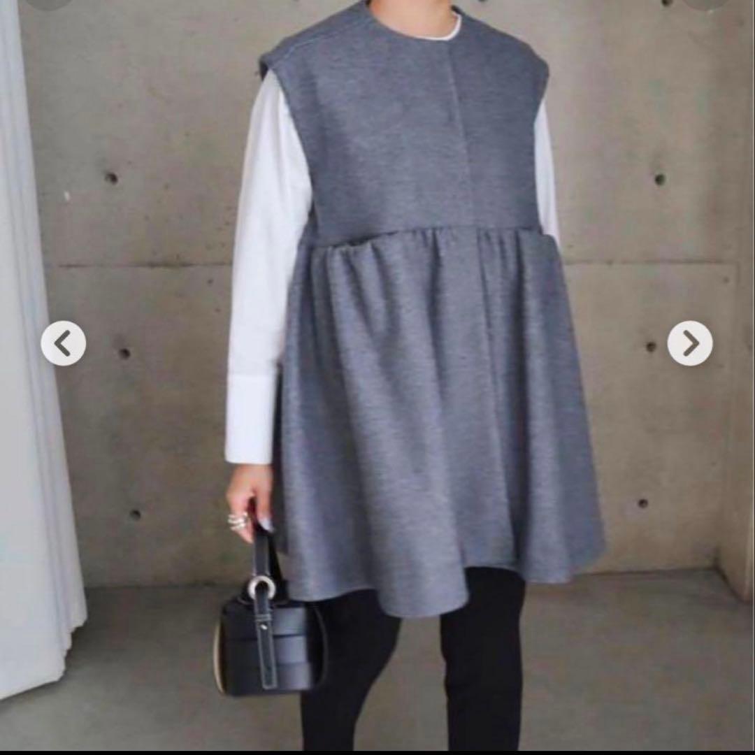 【お値下げしました】ella マシュマロウールタッチジレ　グレー