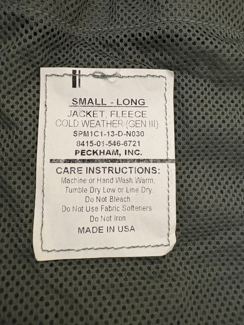 【美品】ECWCS GEN3 level3 フリース ジャケット 米軍 実物