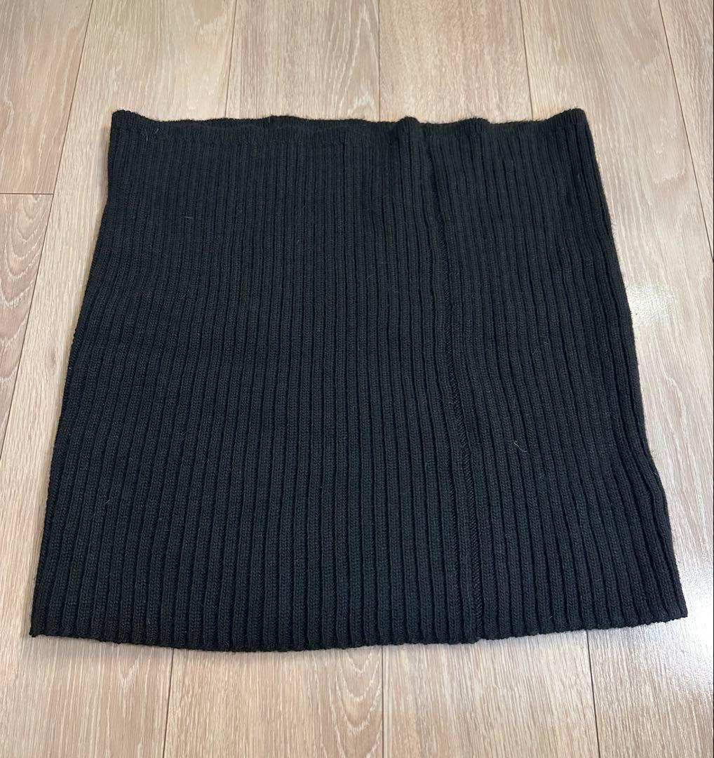 ミュウミュウ　黒 リブ編み スヌード　マフラー　ネックウォーマー