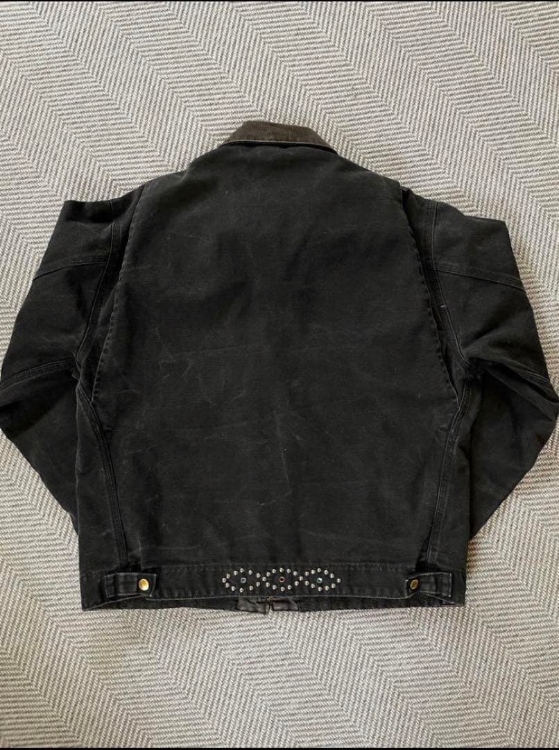 『一点物』Carhartt デトロイトジャケット ブラック スタッズカスタム