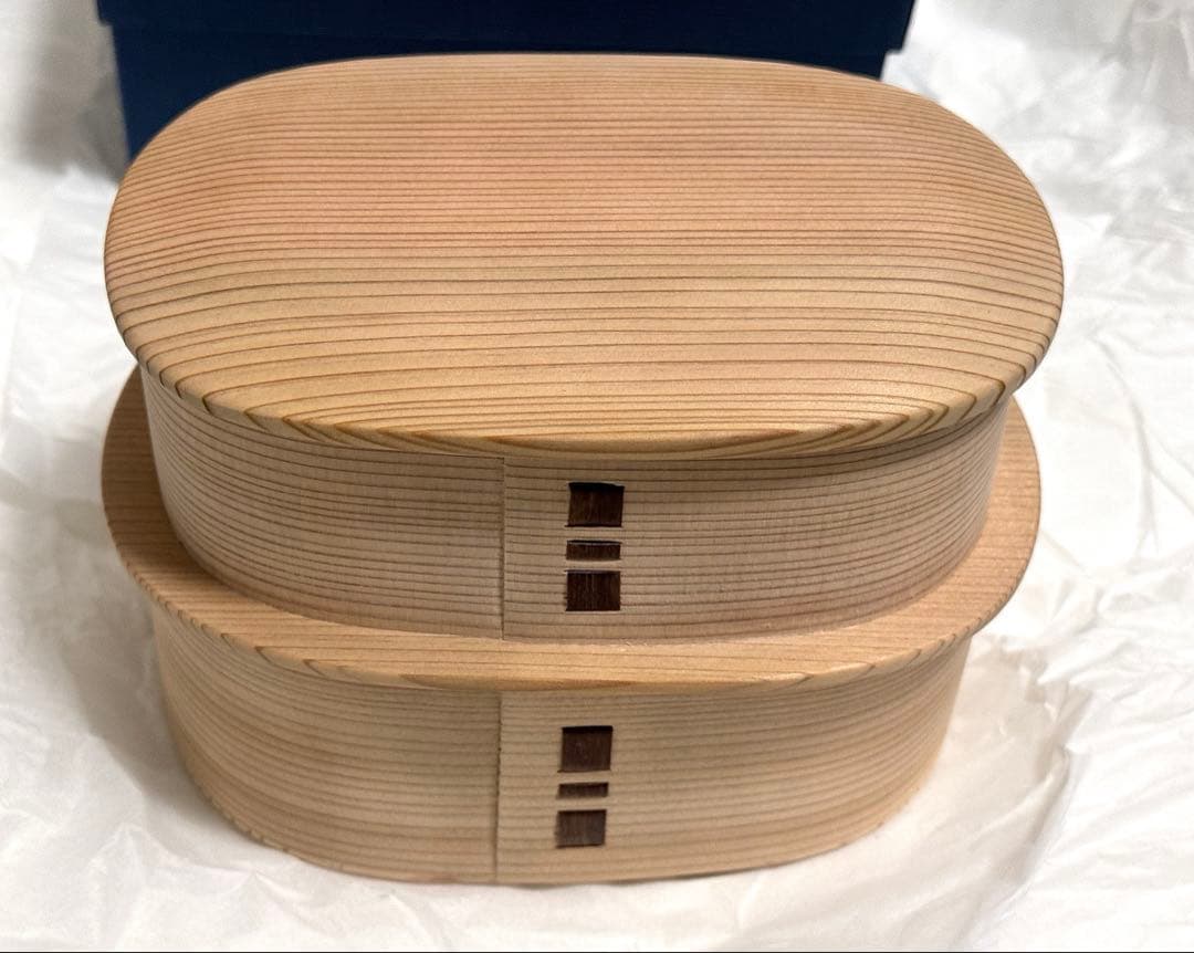 【新品未使用】柴田慶信商店　曲げわっぱ　つくし弁当箱　入れ子