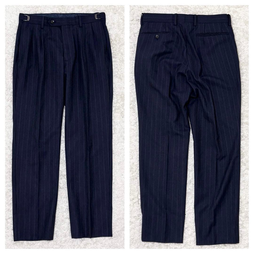 【極美品】スーツセレクト　セットアップ　スーツ　ペイズリー　M　スライドウエスト