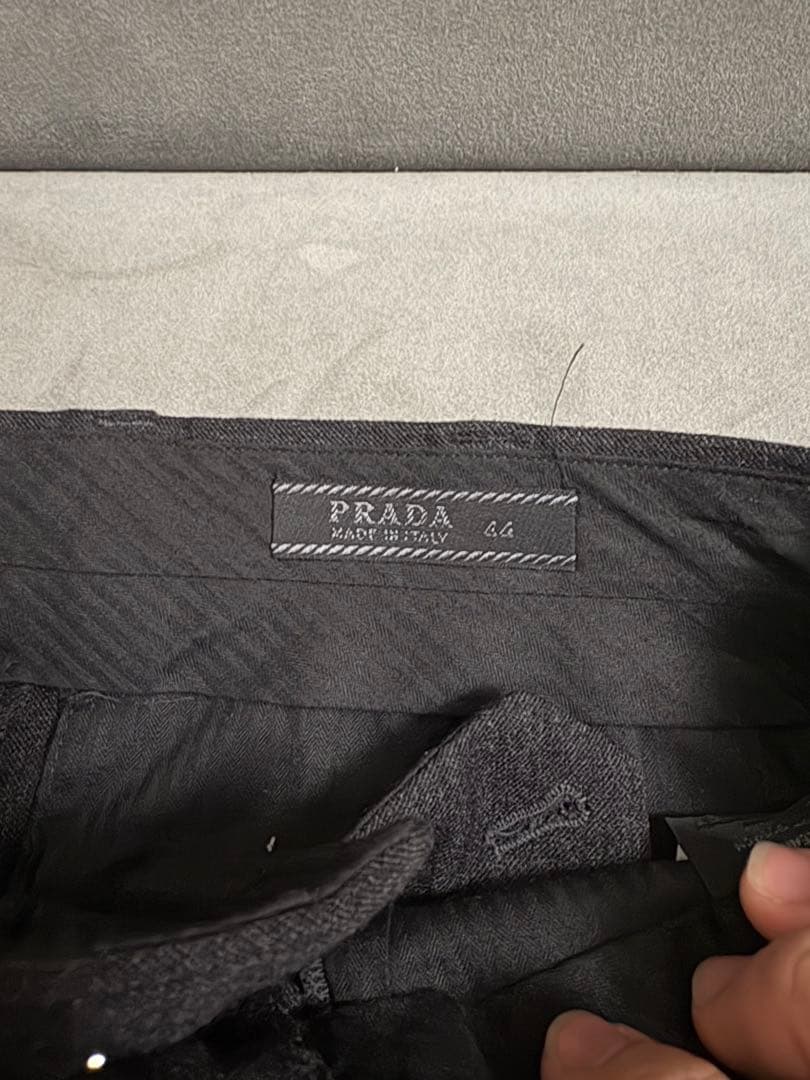 パンツ 98FW prada wool slacks dark gray (44)