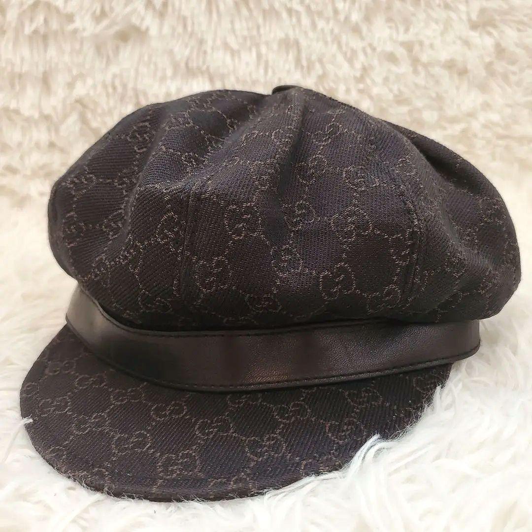⭐大きいサイズ美品⭐GUCCI gg キャスケット ダークブラウン