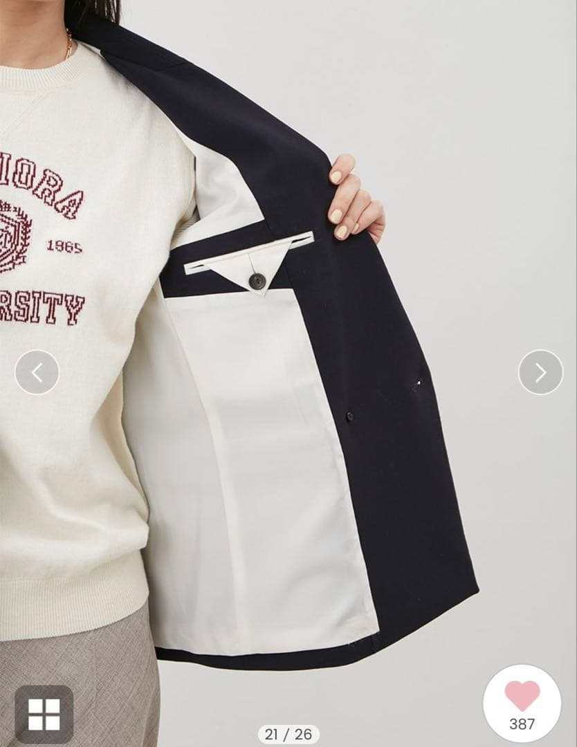 mila owen 金釦ダブルブレストブレザー NVY