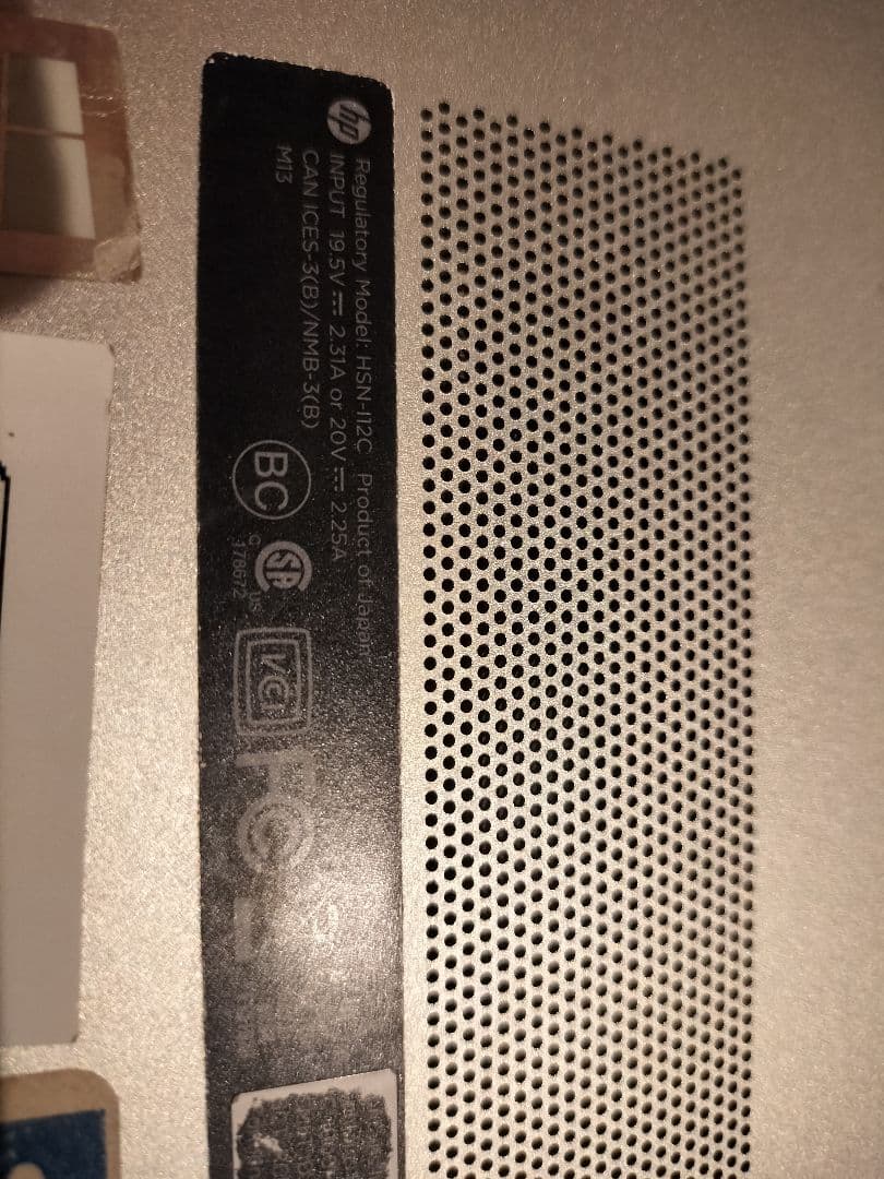 HP EliteBook i5 第7世代 Pキー欠損 動作未確認 ジャンク現状品