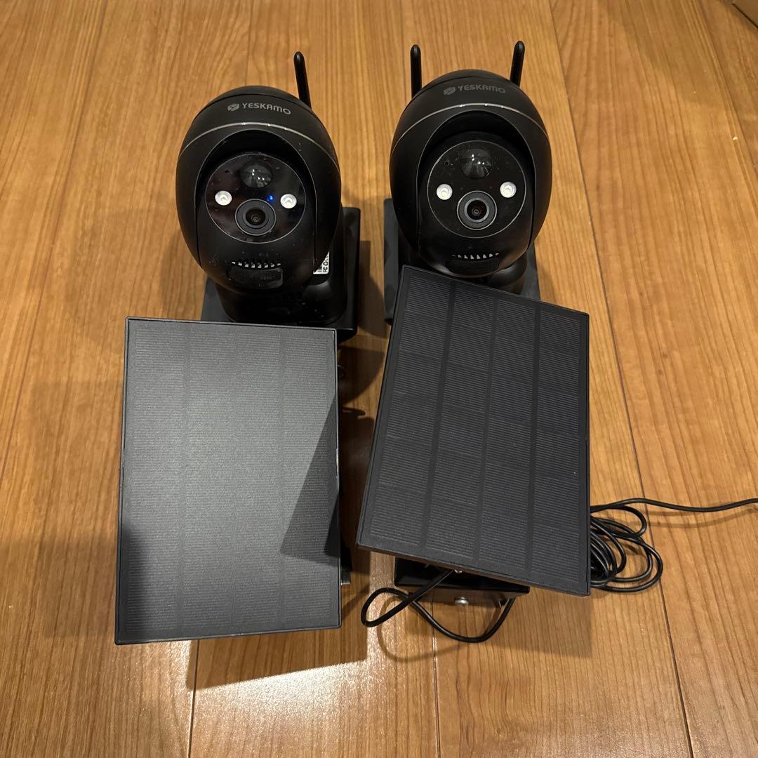 YESKAMO 防犯カメラ 2台 ソーラーパネル付き