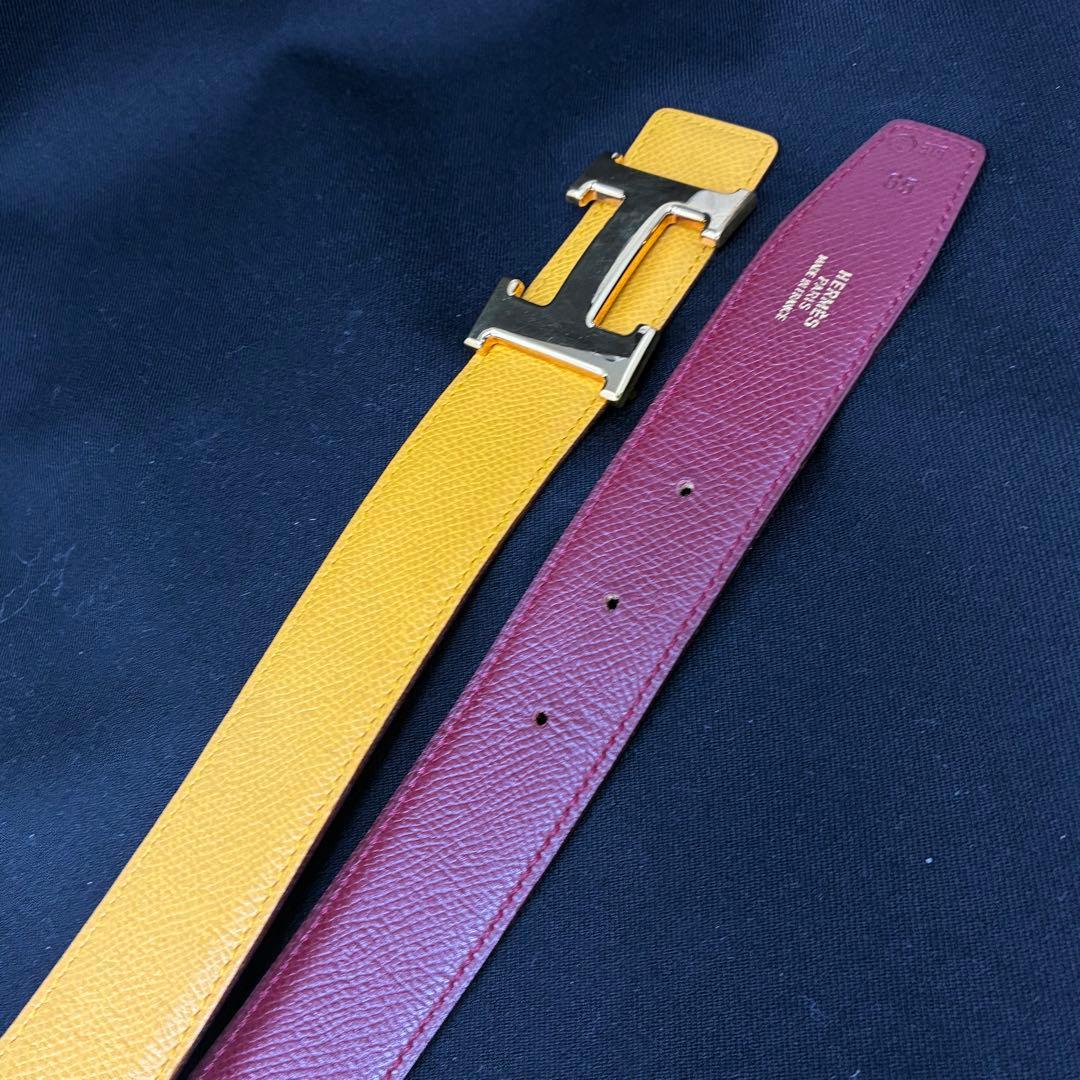 美品　 エルメス コンスタンス レザー ベルト レディース リバーシブル