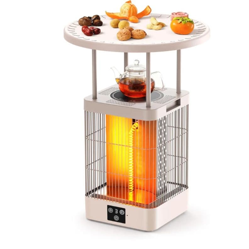 カーボンヒーター テーブル一体型ヒーター 電気ストーブ 360°全方位速暖