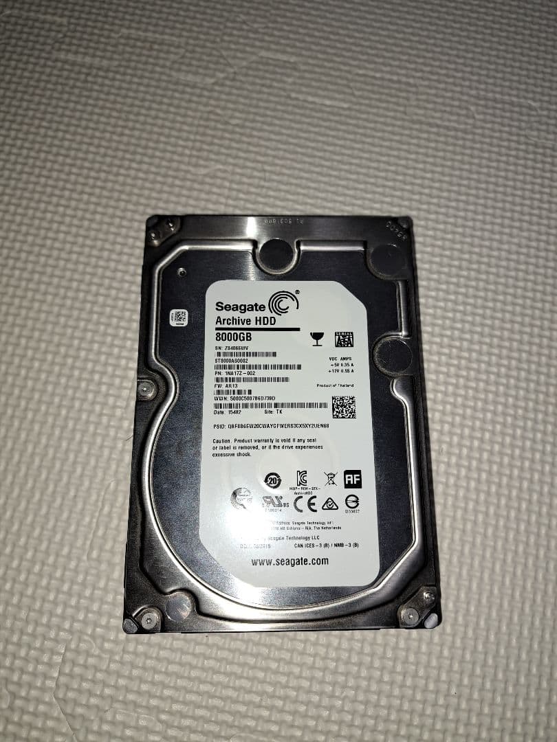 内蔵型ハードディスクドライブ Seagate 8TB HDD ST8000AS0002