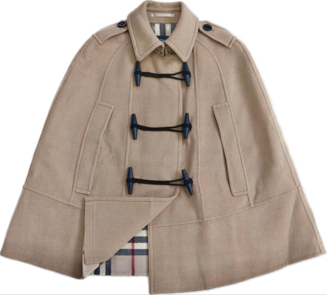 バーバリーロンドン ポンチョ ダッフル コート FREE メガチェック