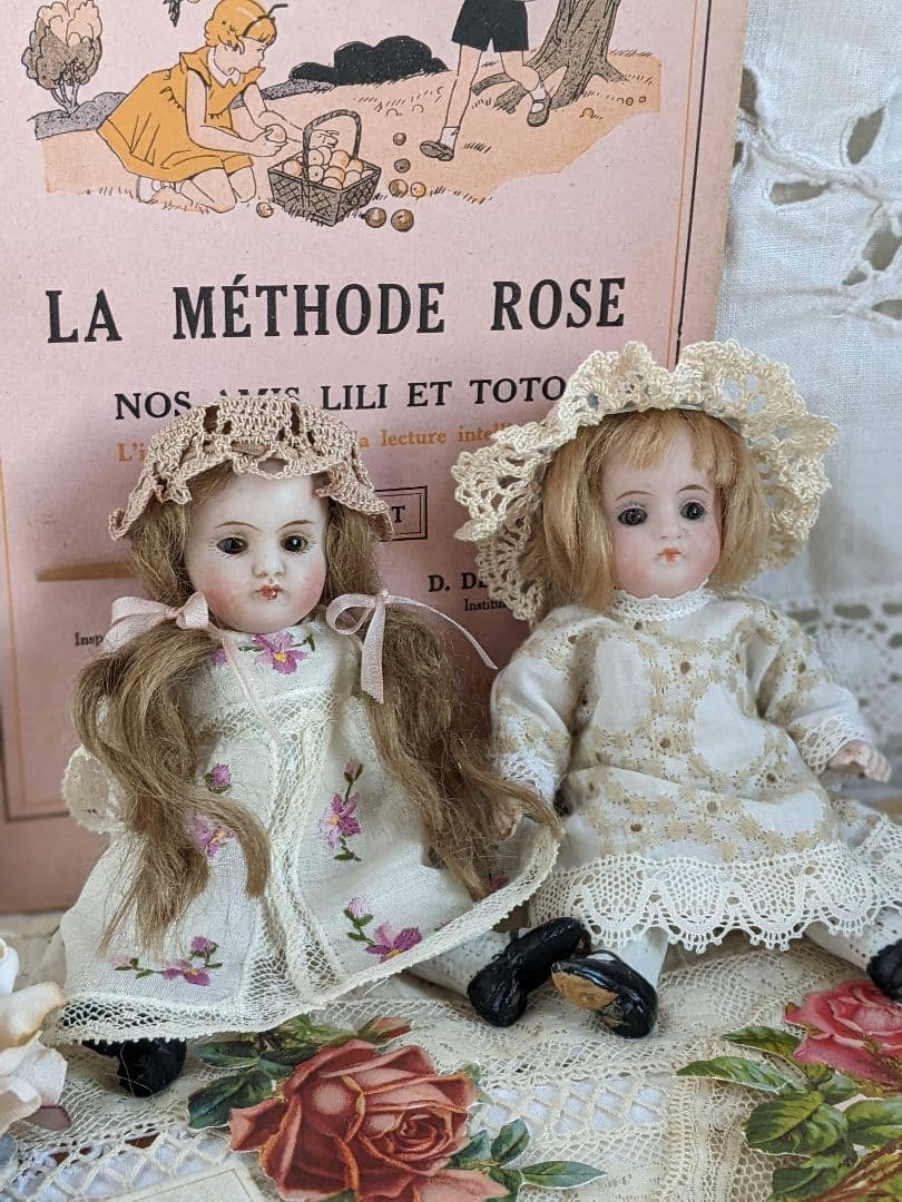 【s】アンティークビスクドール　ミニョネット　ケストナー150 　２体セット