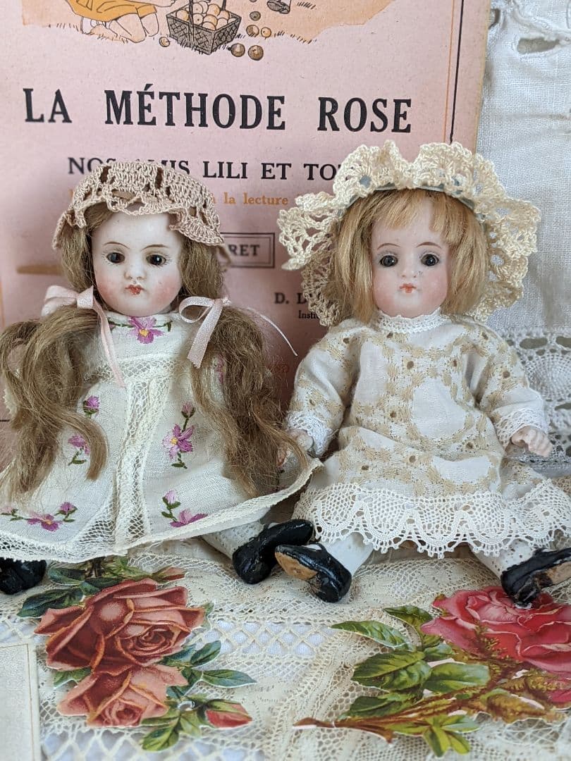 【s】アンティークビスクドール　ミニョネット　ケストナー150 　２体セット