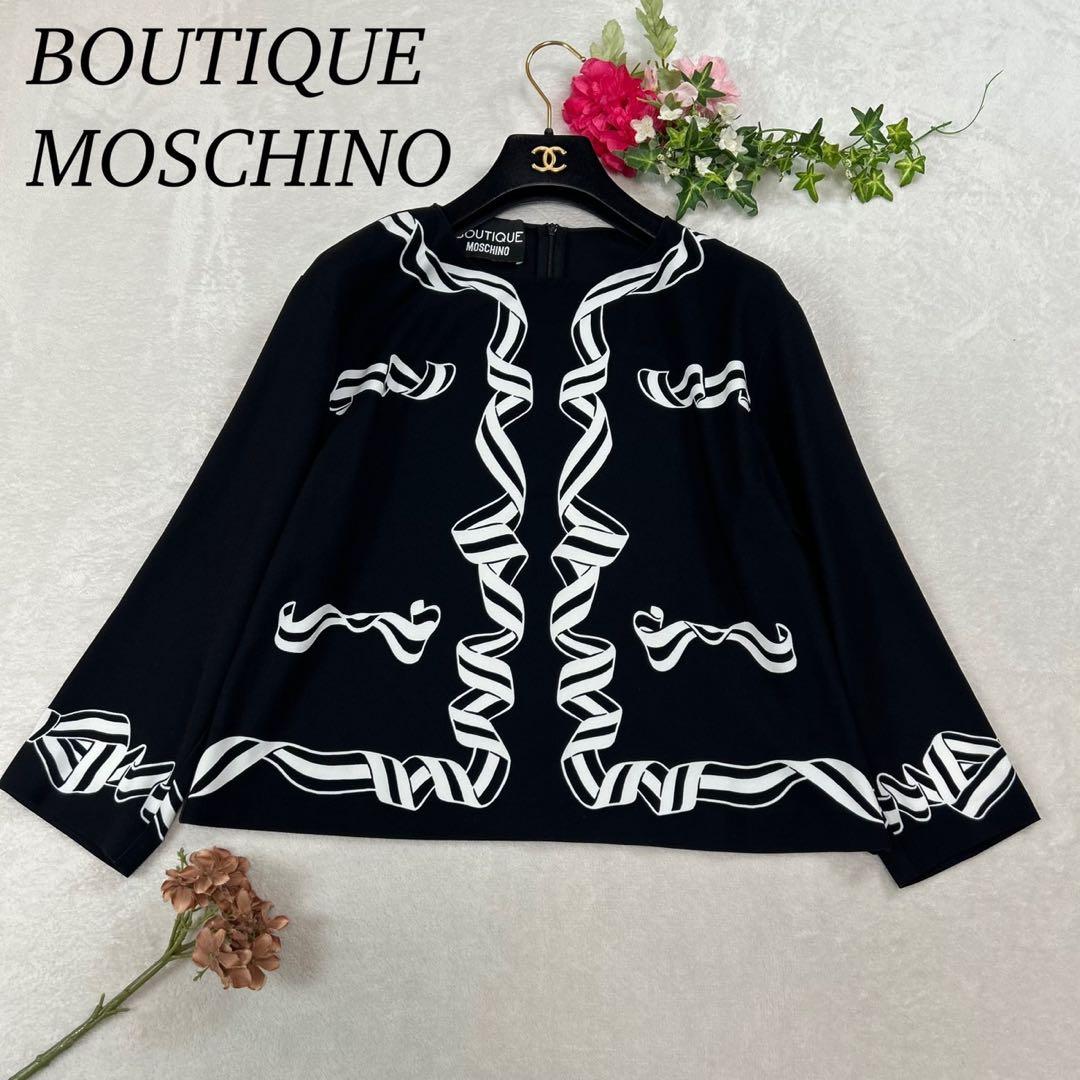 J911 新品未使用 L ブティックモスキーノ カットソー ブラック レディース