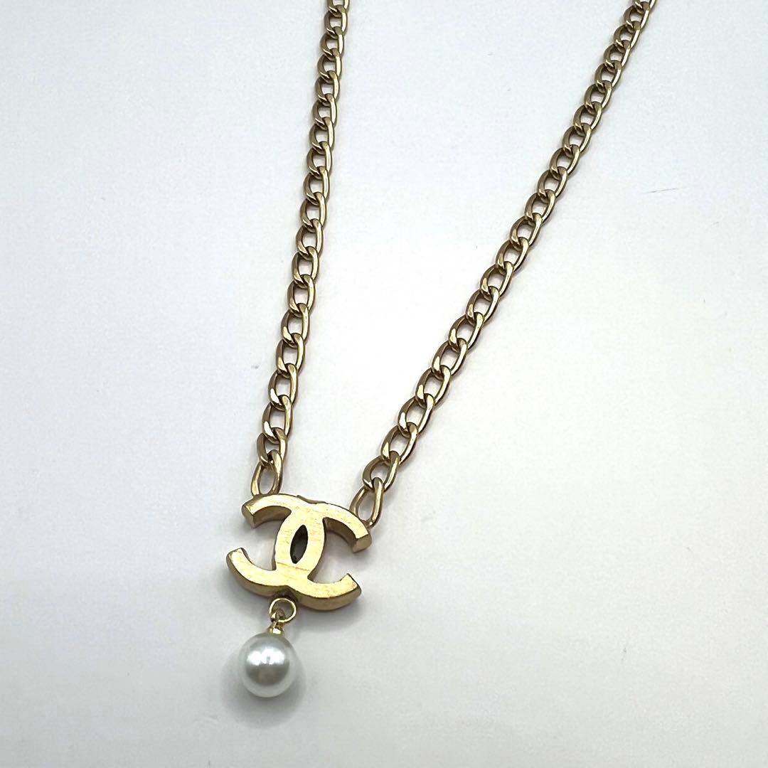 【極美品】シャネル ネックレス ココマーク パールモチーフ 03P ゴールド