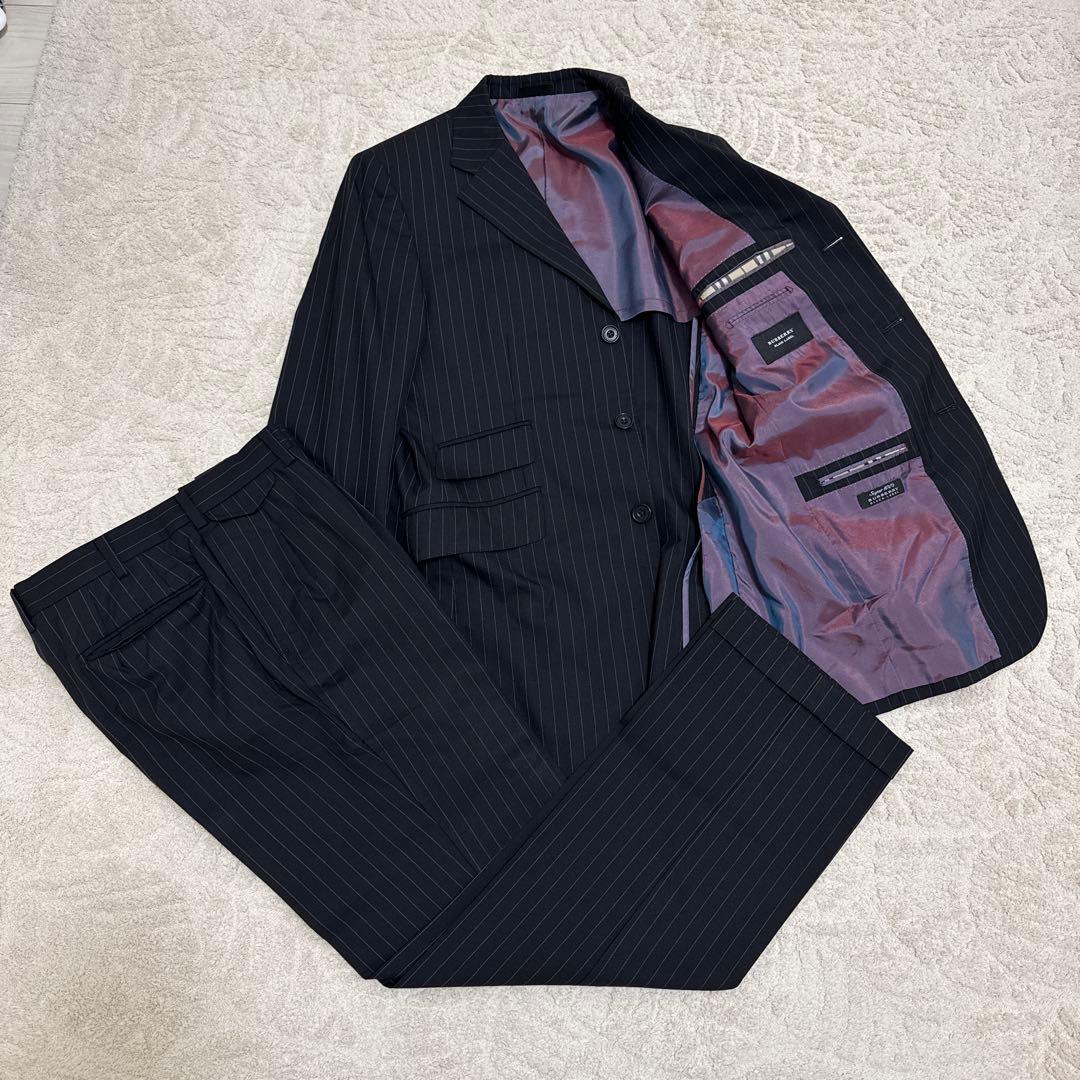 の*い様 【美品】バーバリーブラックレーベル セットアップ ブラック ストライプ