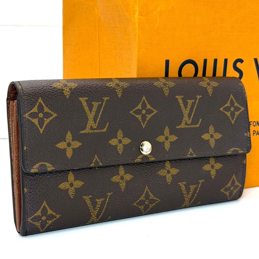 美品 ルイヴィトン モノグラム ポルトフォイユ サラ 10カード 財布 茶色 .