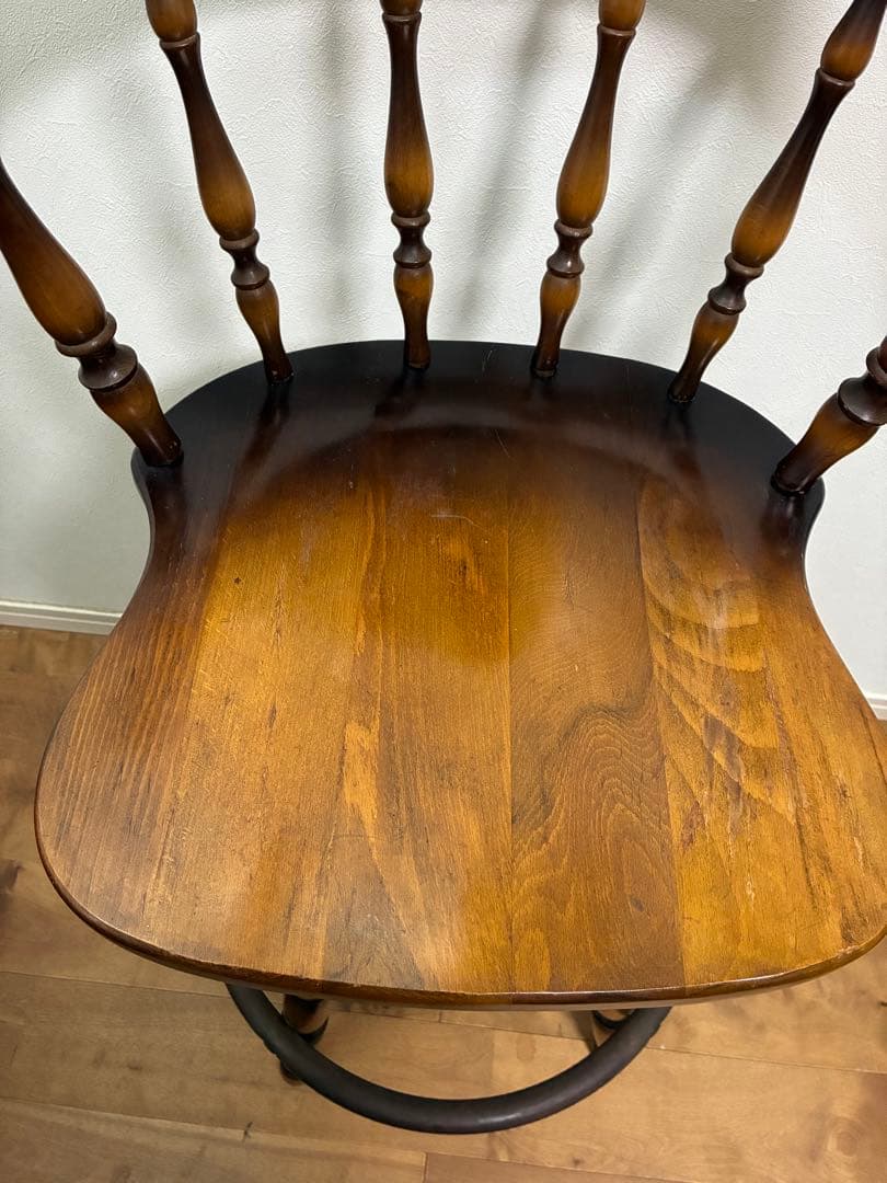 飛騨産業　キツツキマーク ハイチェア　カウンターチェア 回転椅子②