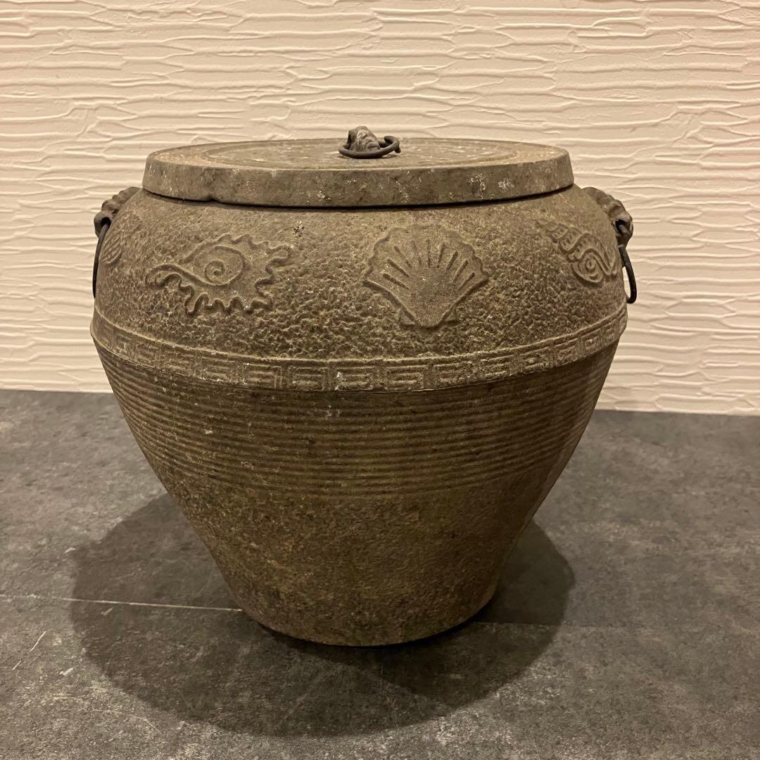 【売却済み】炭壺　鉄瓶　２点セット