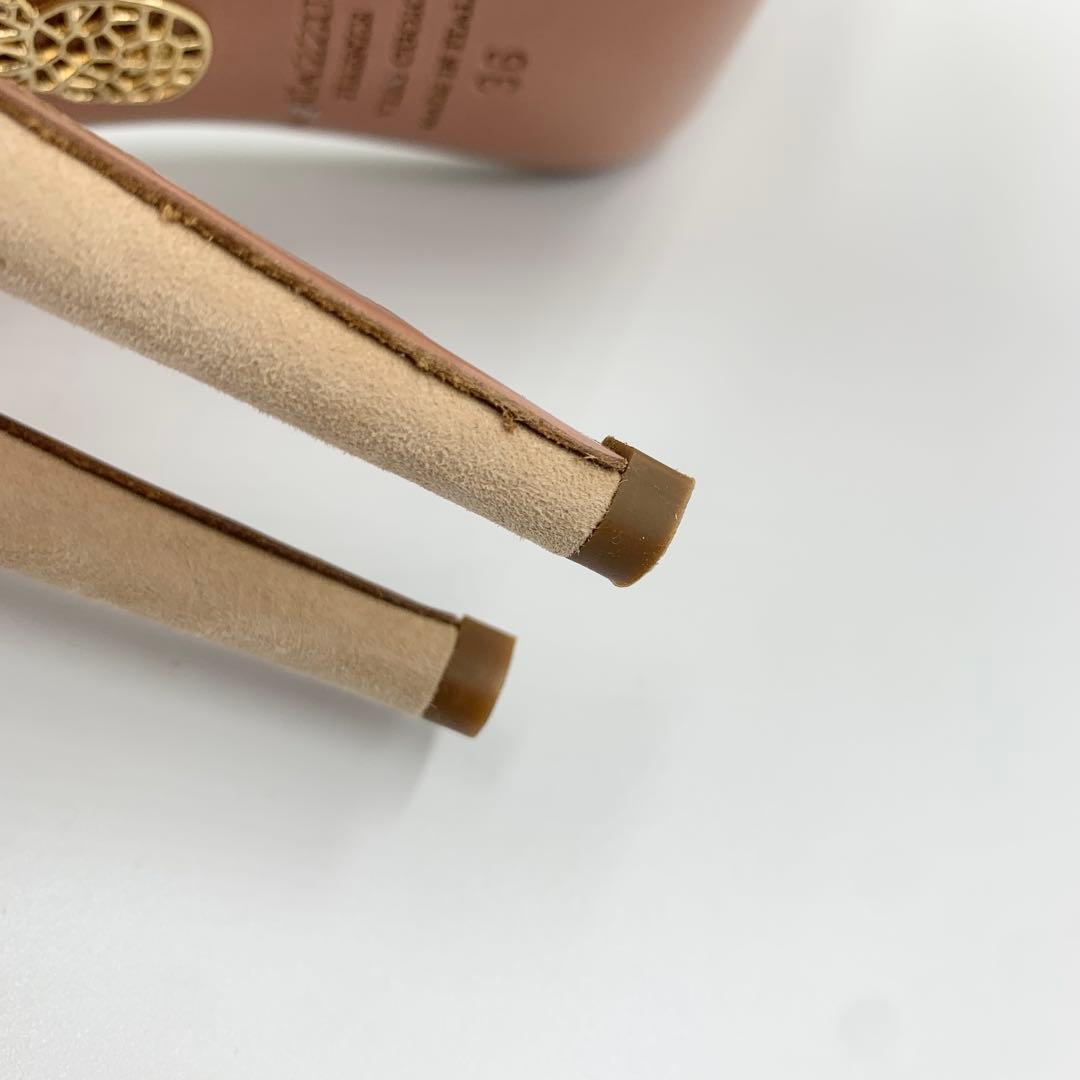 【未使用】 アクアズーラ サンダル ベージュ ゴールドストラップ 36サイズ