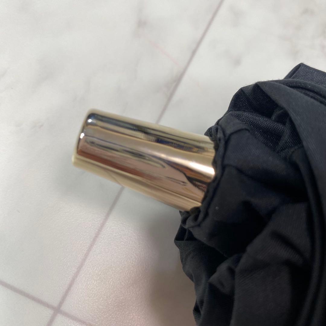 美品✨ポロラルフローレン　黒　折りたたみ傘　日傘　晴雨兼用　フリル　パラソル