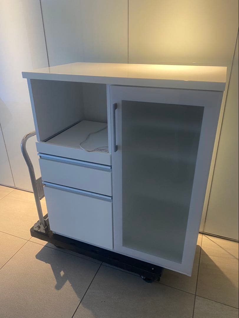 ニトリ　SP201 木製レンジボード　ホワイト　幅88 高さ101 食器棚