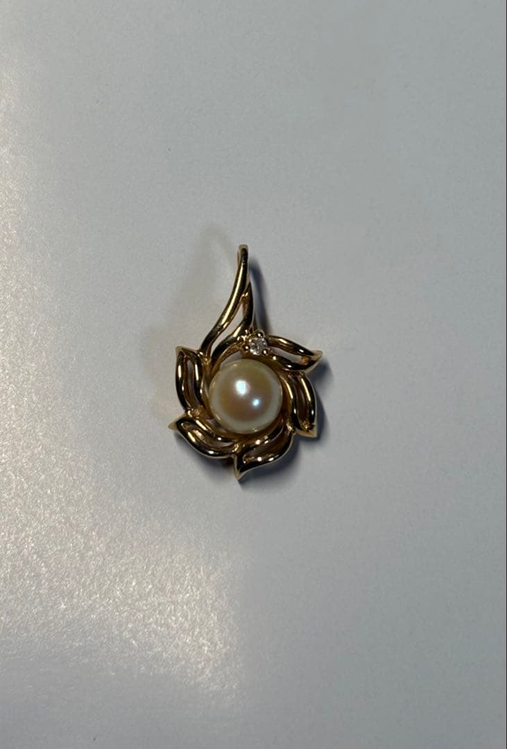 真珠とダイヤ K14ゴールド ペンダントトップ