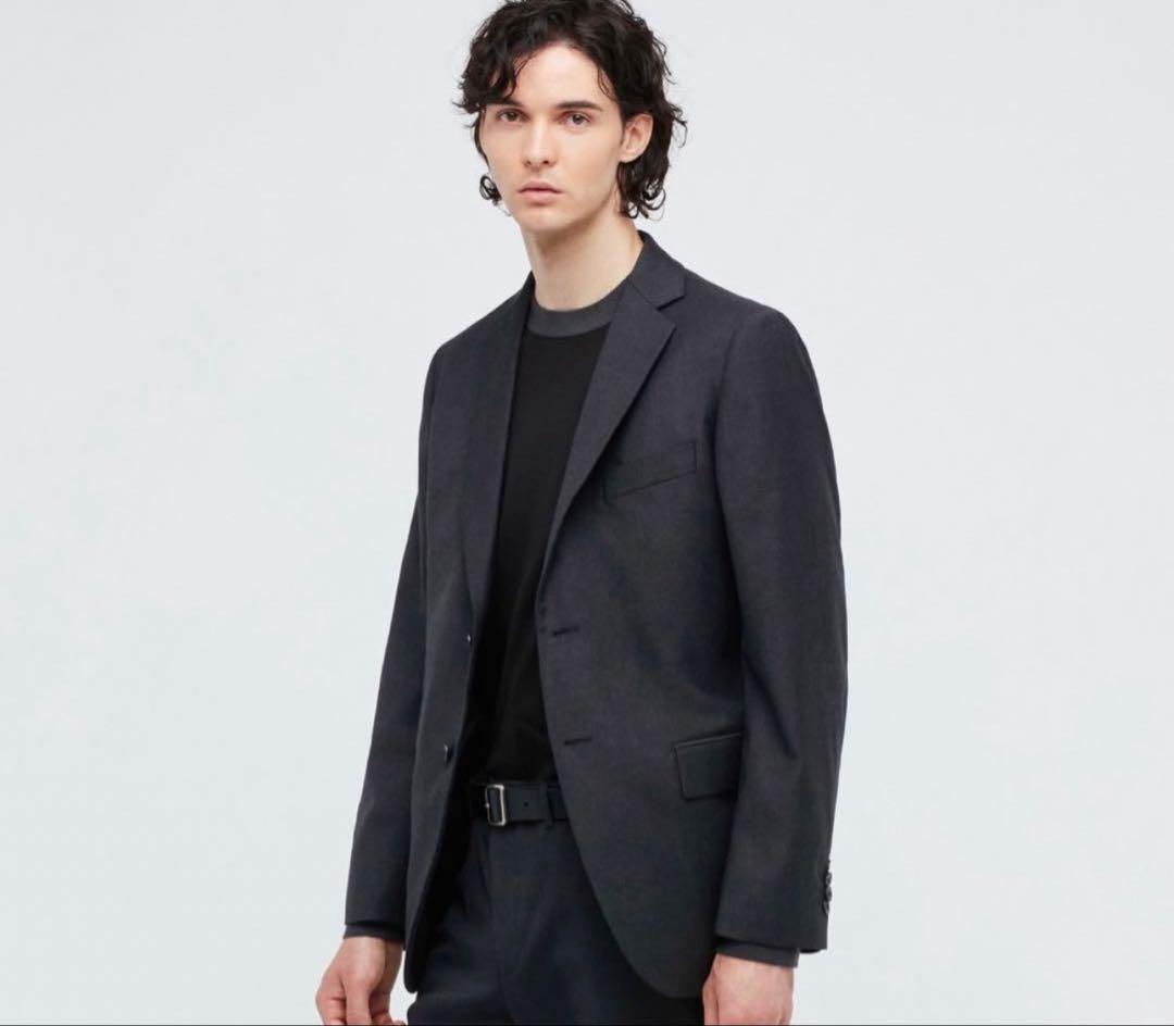 +J ウールジャケット ウールパンツ ブラック M 79 ユニクロ