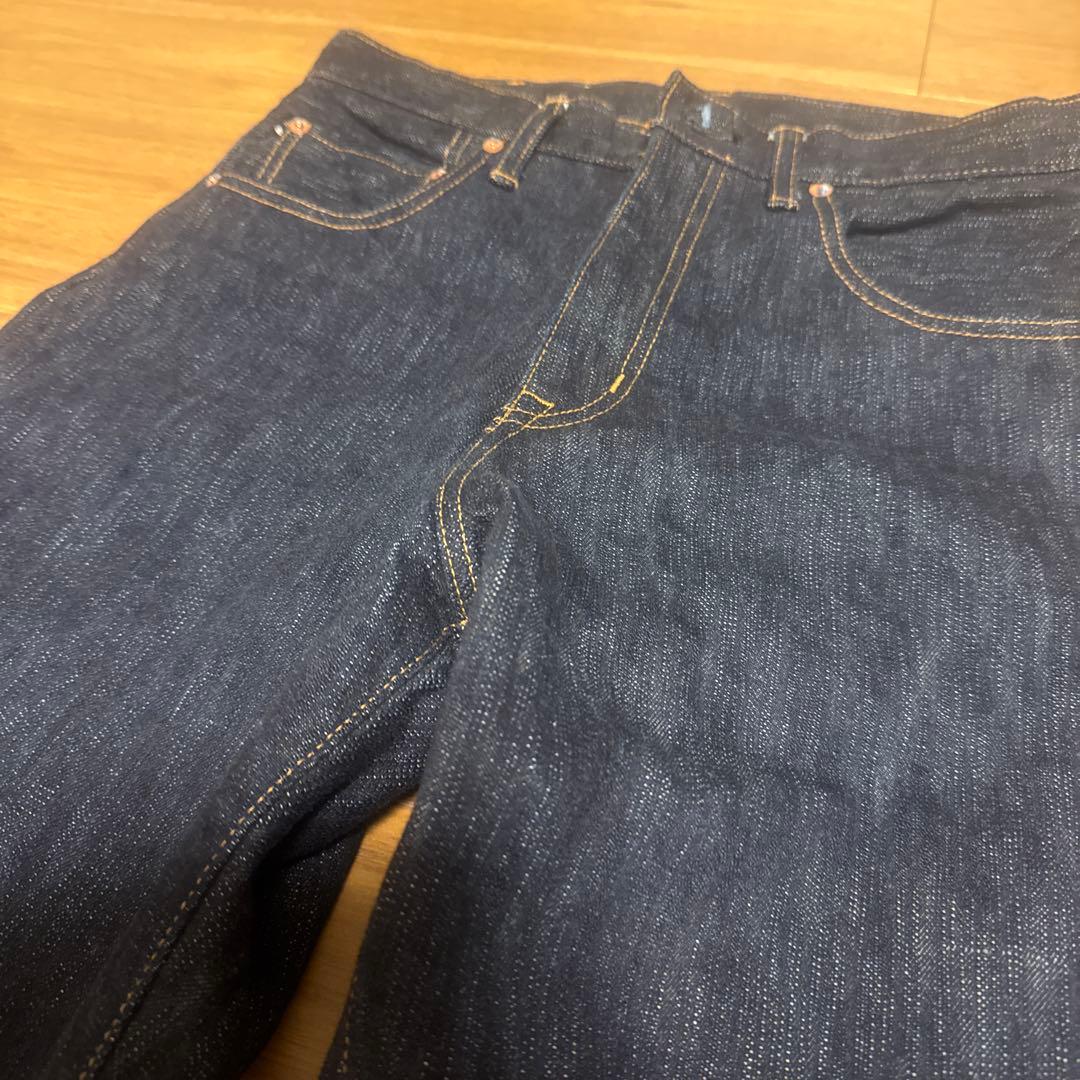 児島ジーンズ　19オンス　スラブワイドデニム　W32