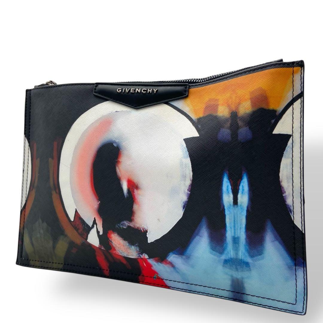 希少美品 ジバンシー クラッチバッグ セカンドバッグ レザー マルチカラー