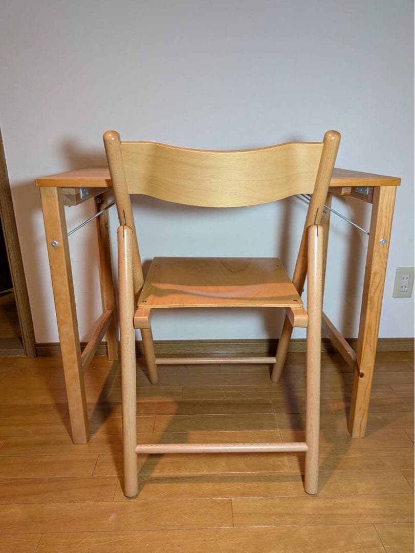 ■送料込■無印良品 折りたたみデスク イス 木製コンパクトテーブル チェア 椅子